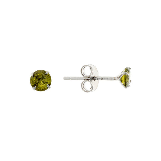 Pendientes de plata de ley con circonitas de 3 a 4 mm