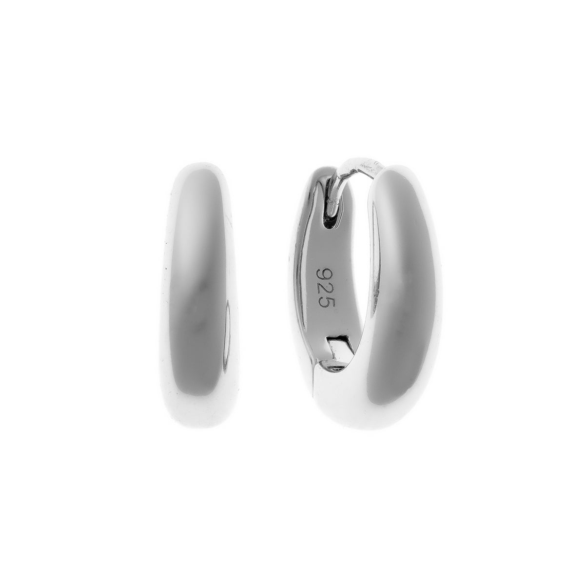 Aros ovalados de plata de ley