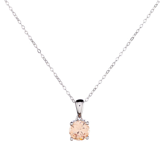 Collar de arena de plata esterlina con circonitas cúbicas