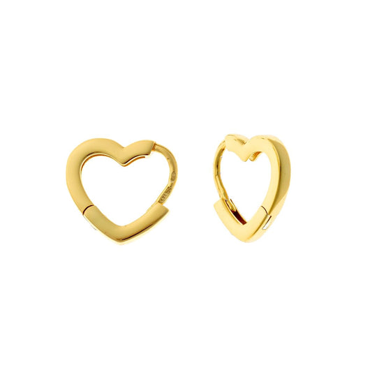 Aros de corazón de plata de ley