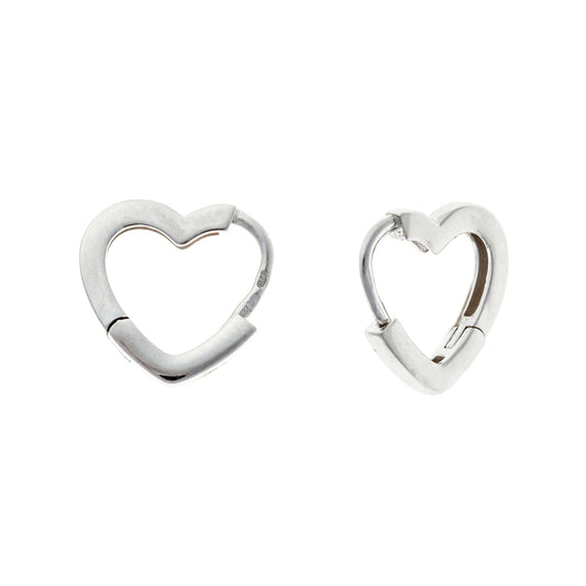 Aros de corazón de plata de ley