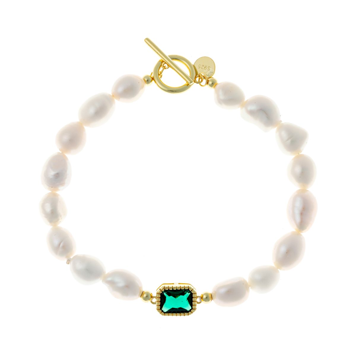 Pulsera de perlas de plata de ley