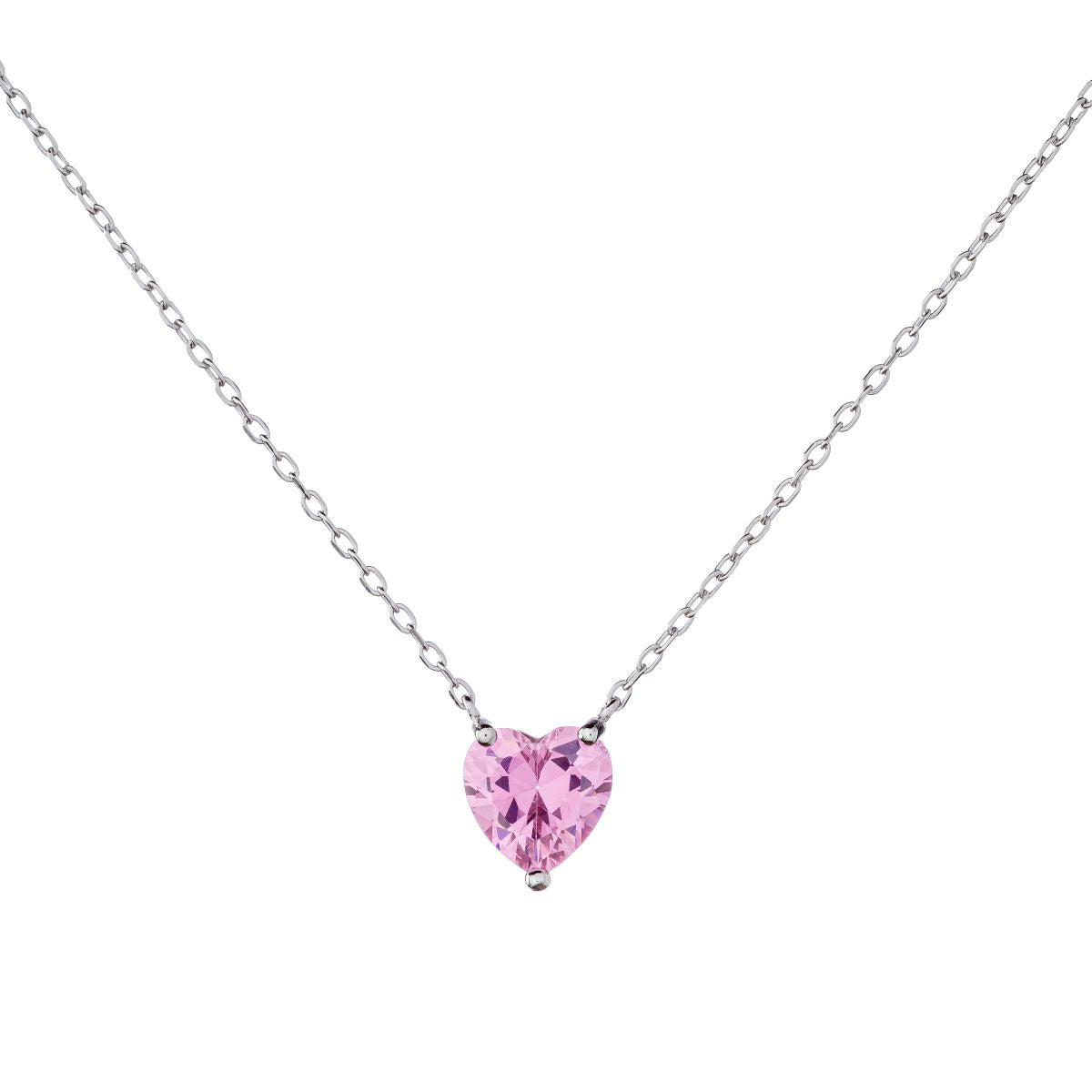 Collar de corazón de plata de ley