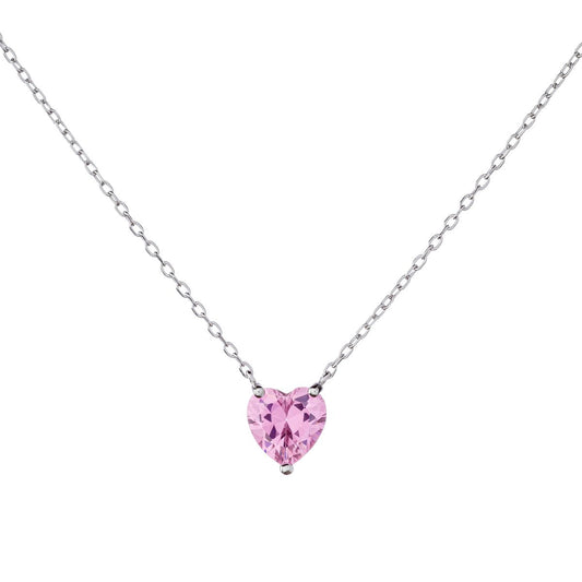 Collar de corazón de plata de ley