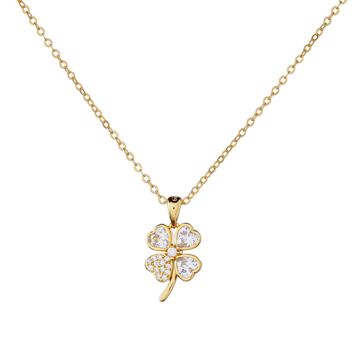 Collar de trébol de plata esterlina Nijole
