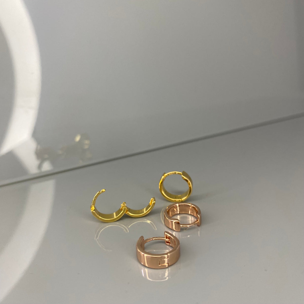 Aros anchos de plata de ley