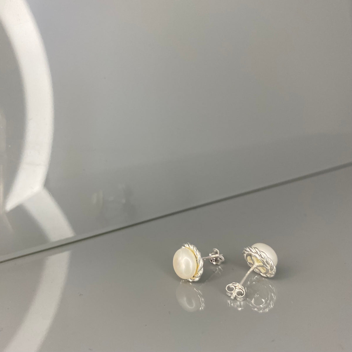 Pendientes de perlas de plata de ley