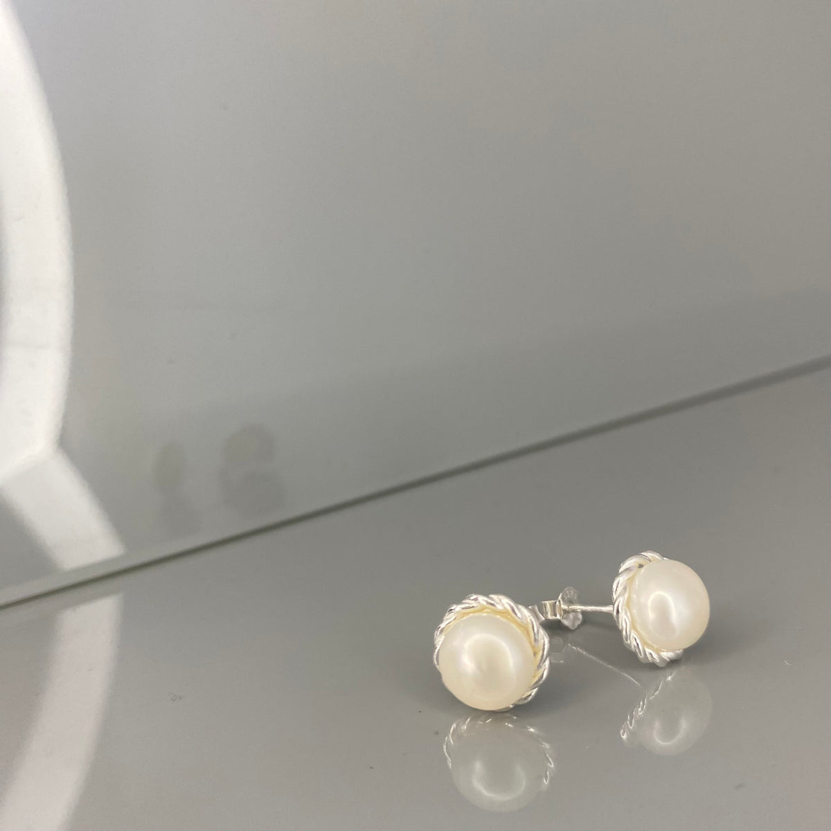 Pendientes de perlas de plata de ley