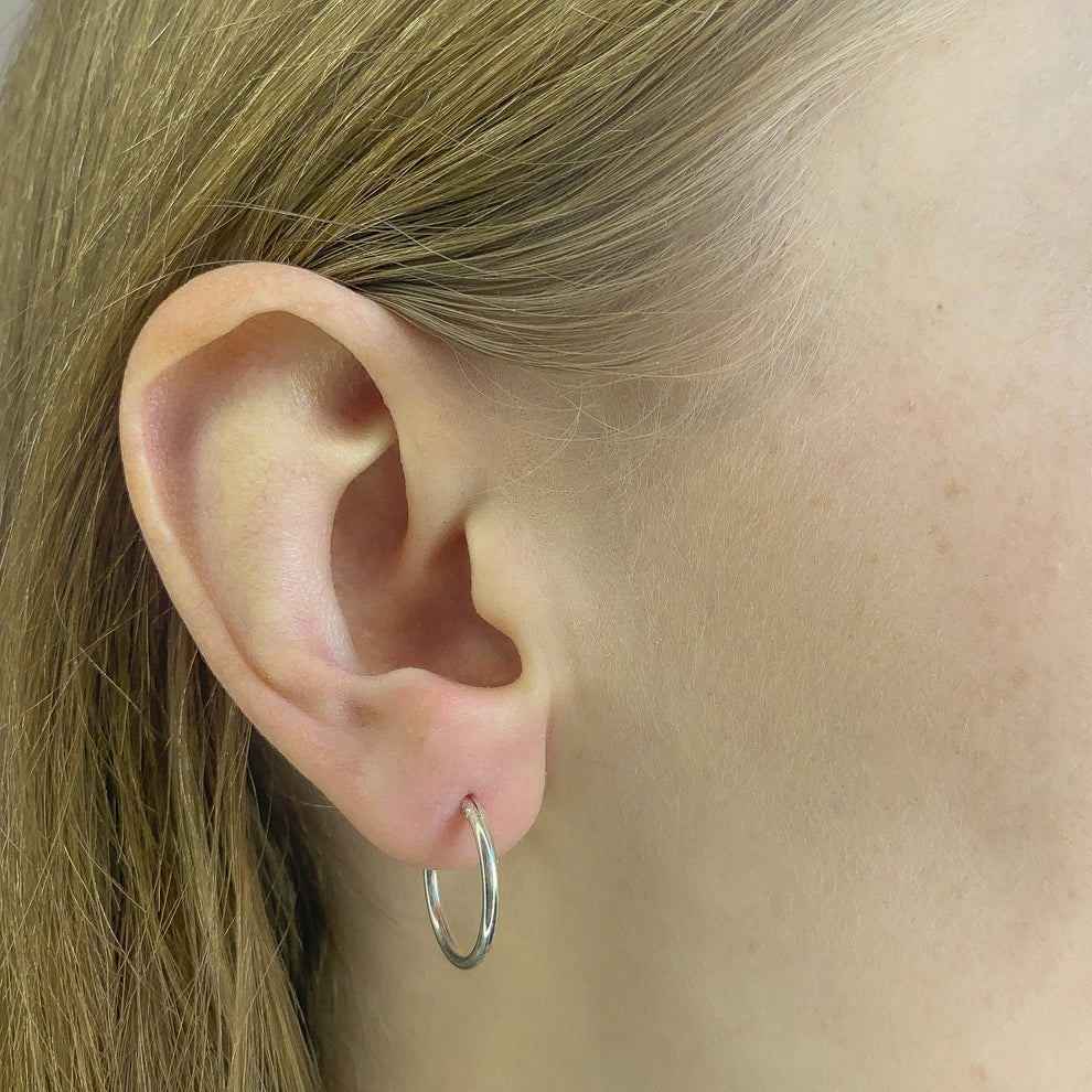 Pendientes de aro de plata de ley de 1 a 5 cm