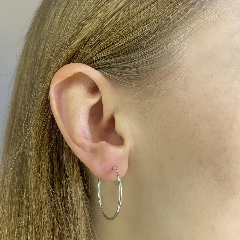 Pendientes de aro de plata de ley de 1 a 5 cm