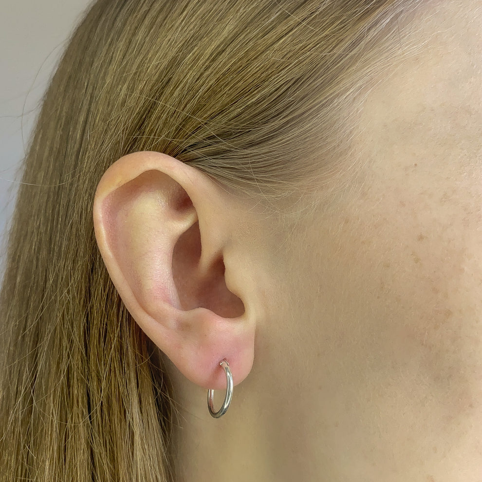 Pendientes de aro de plata de ley de 1 a 5 cm