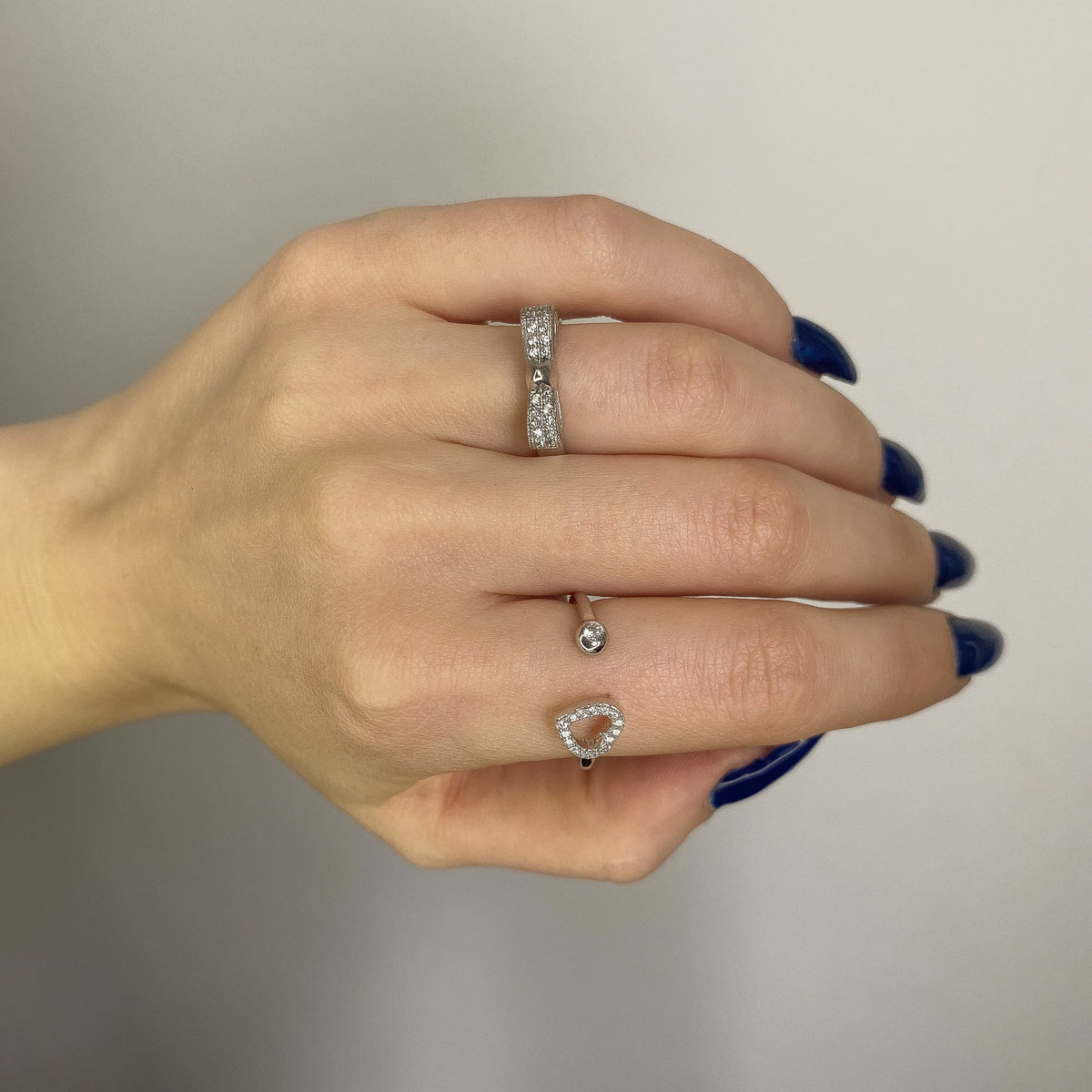 Anillo de Plata de Ley con Corazón de Circonita Cúbica
