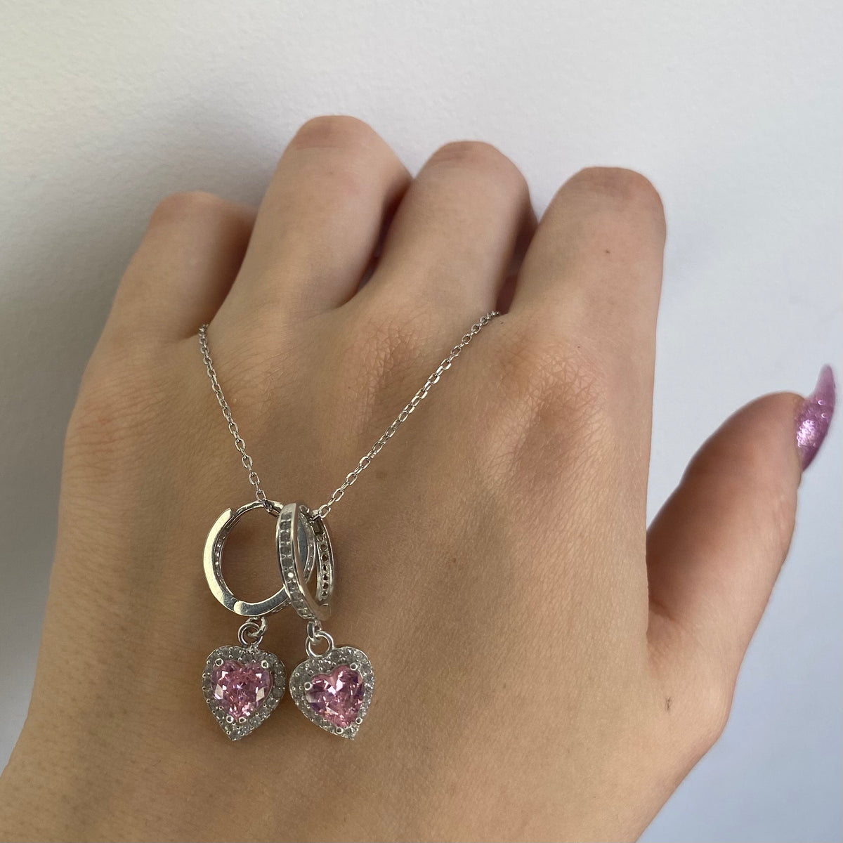 Aros de Plata Esterlina con Circonitas Cúbicas y Dijes