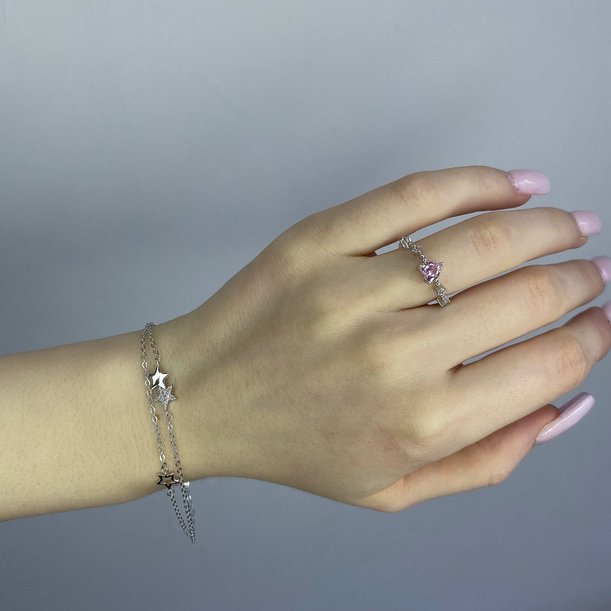 Anillo de Plata de Ley con Corazón de Circonita Cúbica