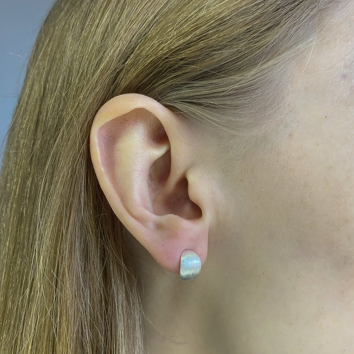 Pendientes de plata de ley mate