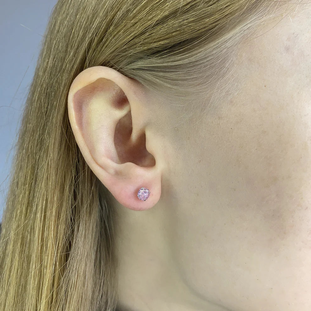 Pendientes de plata de ley con circonitas de 3 a 5 mm