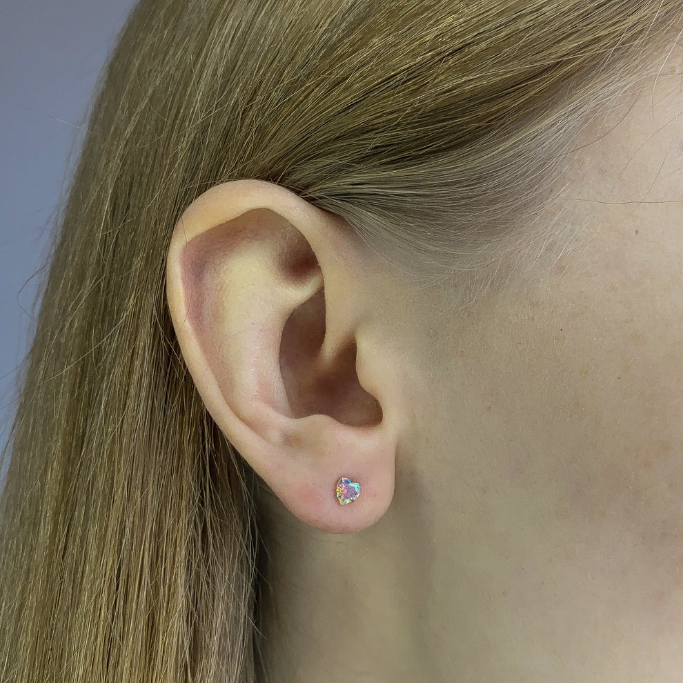 Pendientes de corazón con circonita cúbica de 3 a 5 mm de plata esterlina