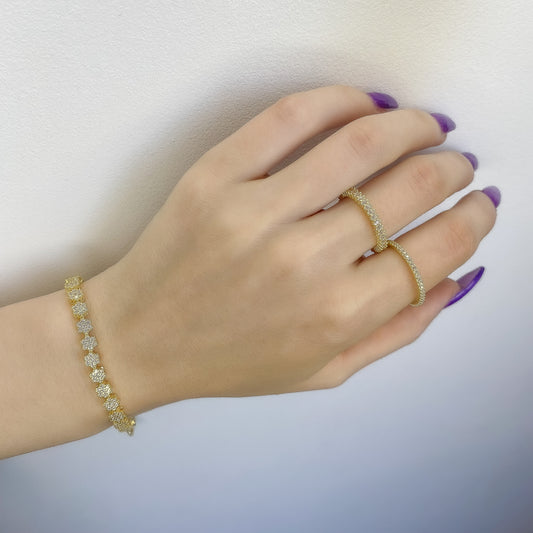 Pulsera Flora de plata de ley