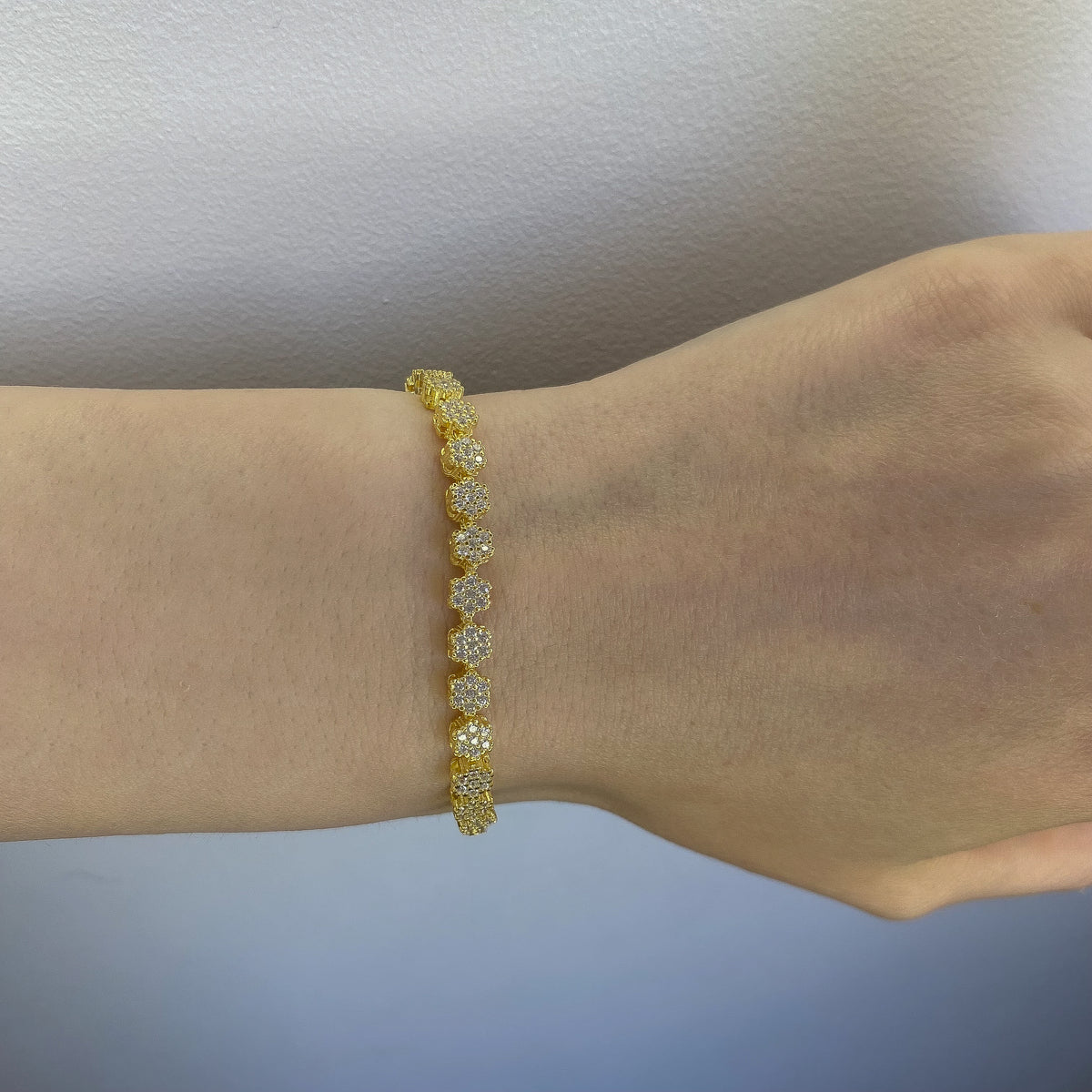 Pulsera Flora de plata de ley