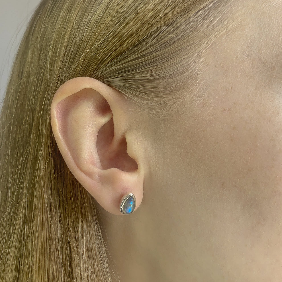 Pendientes de labradorita en plata de ley