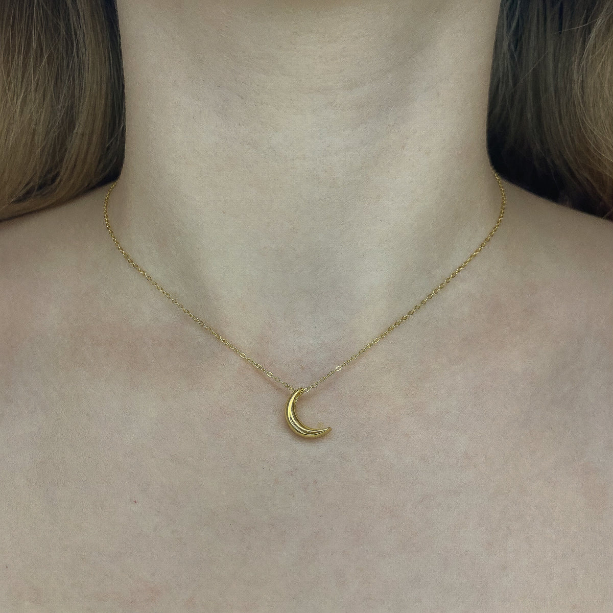 Collar de luna de plata de ley