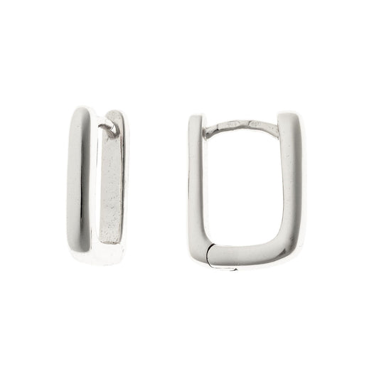Aros rectangulares de plata de ley