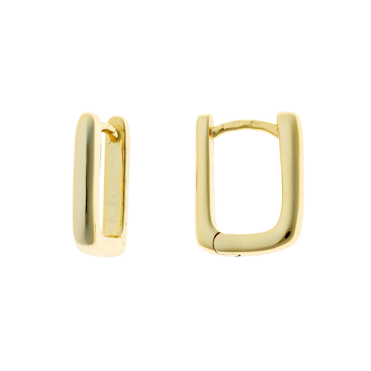 Aros rectangulares de plata de ley