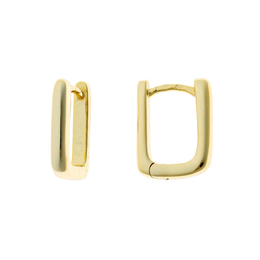 Aros rectangulares de plata de ley