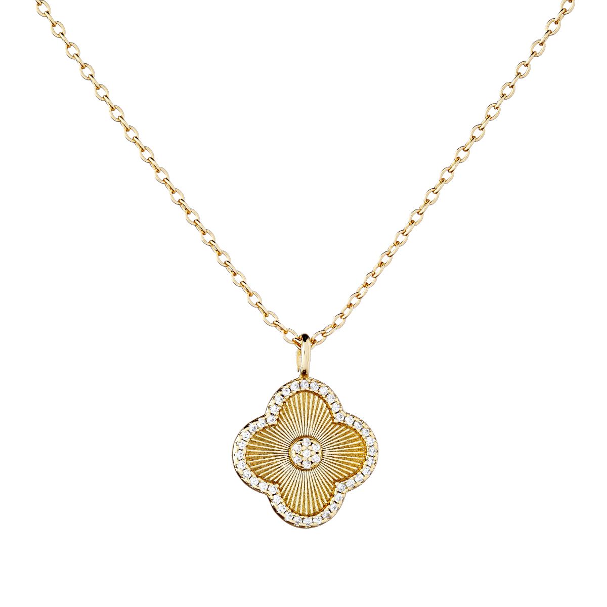 Collar de trébol de plata esterlina