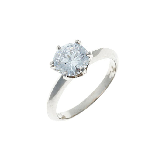 Anillo de plata de ley con cristal de circonita cúbica