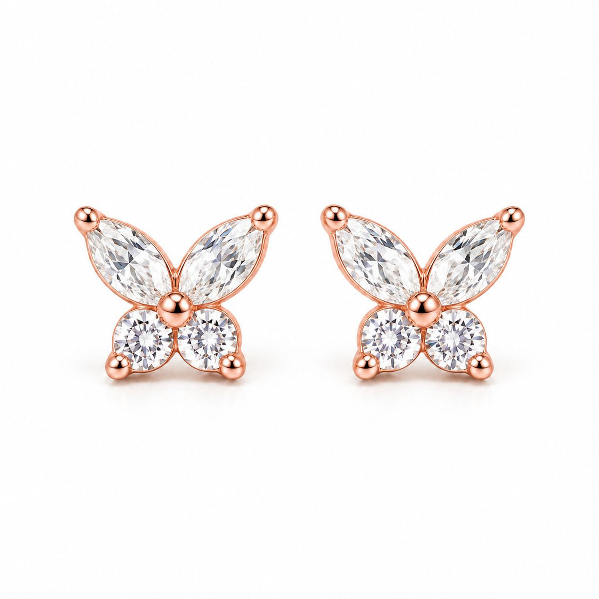 Aretes de mariposa de plata esterlina