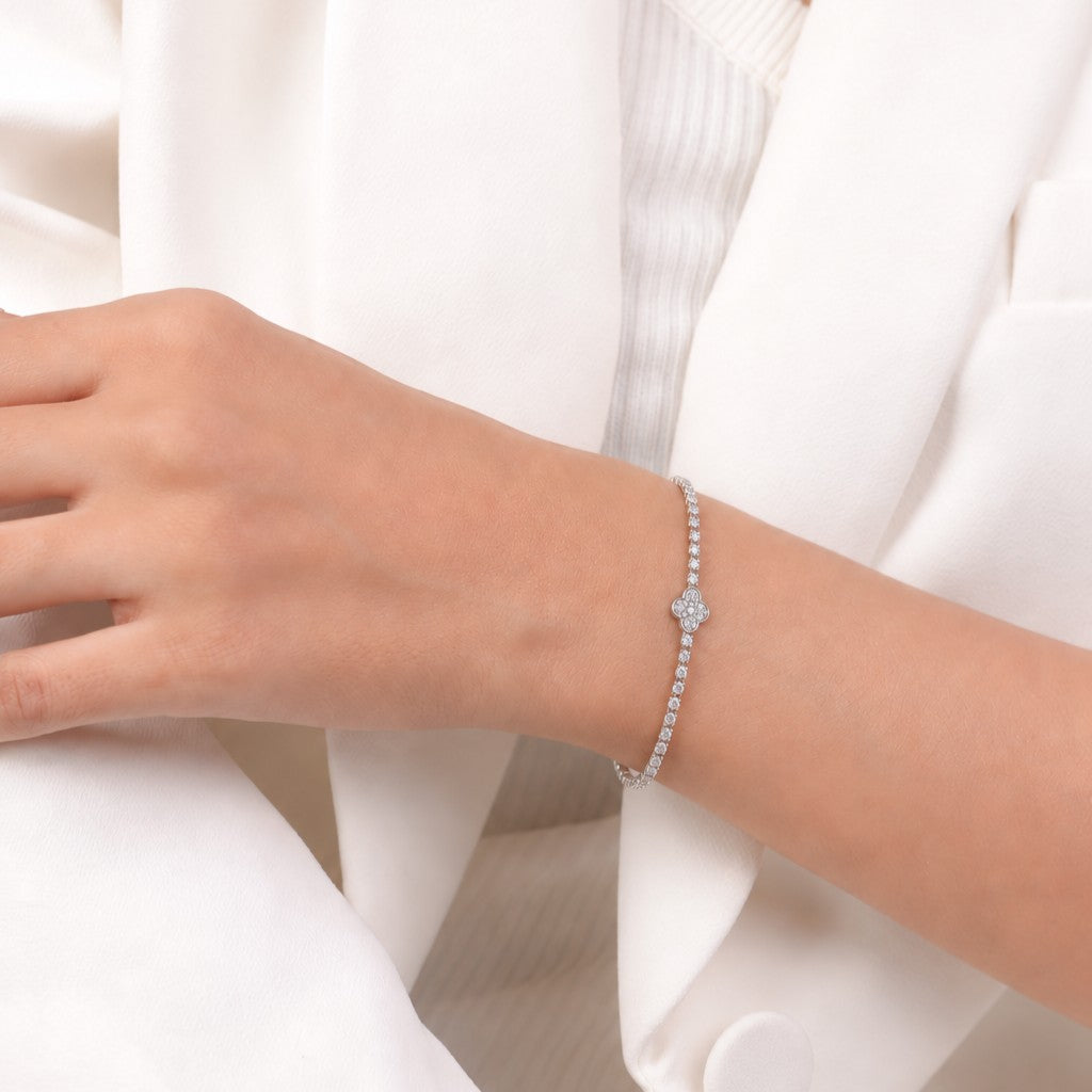 Pulsera de plata «Fortuna» con circonitas