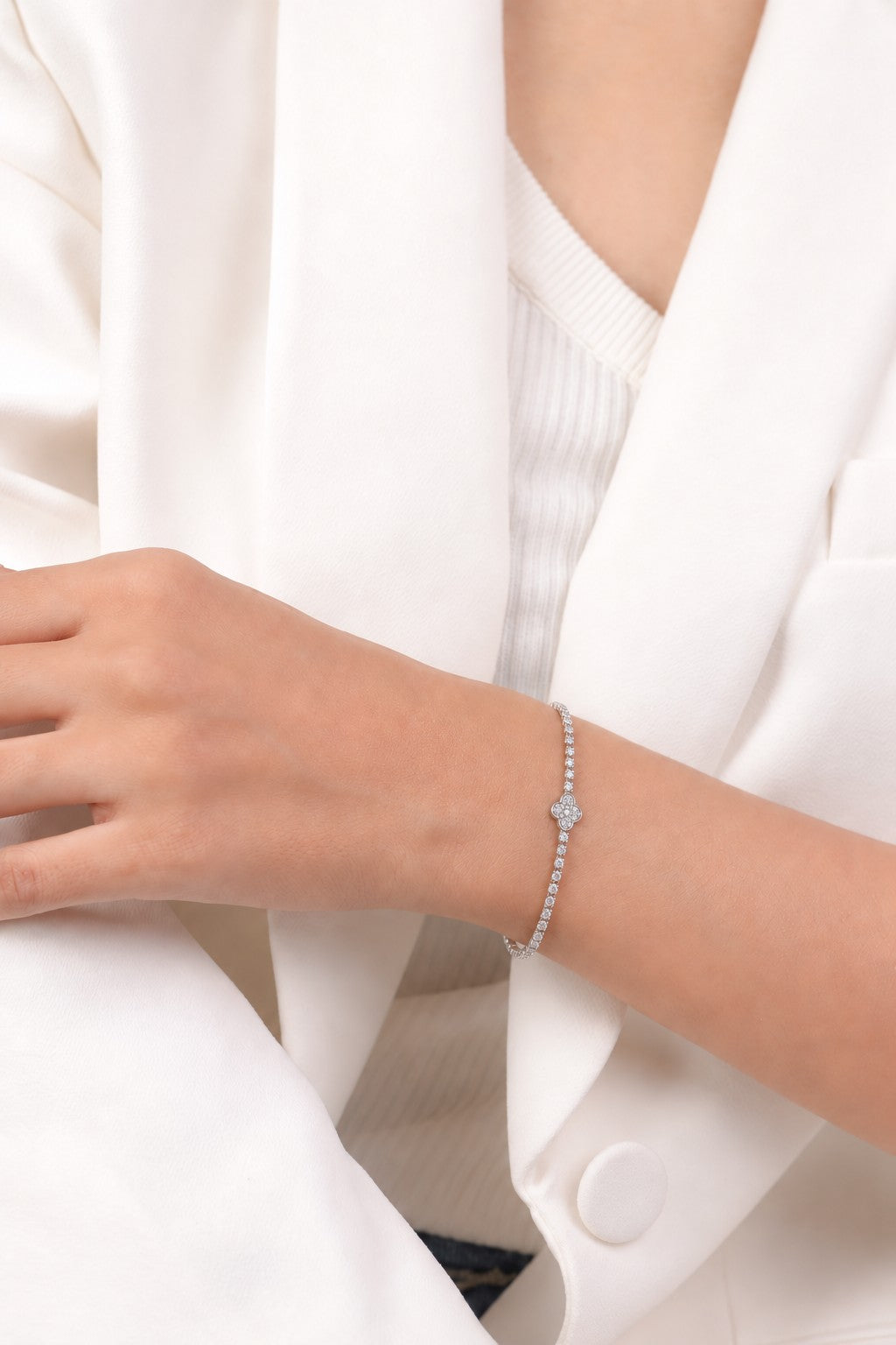 Pulsera de plata «Fortuna» con circonitas