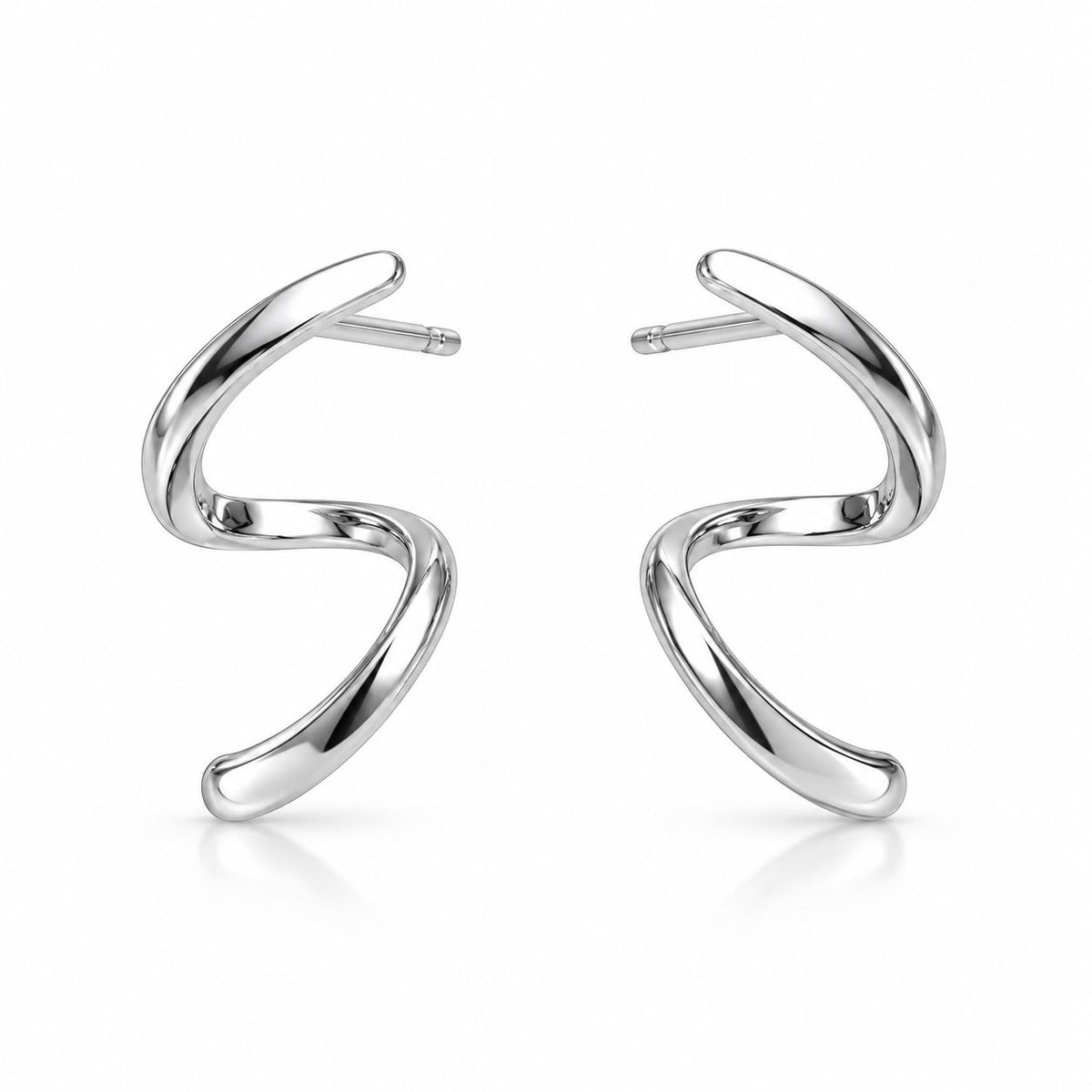 Pendientes de espiral de plata de ley