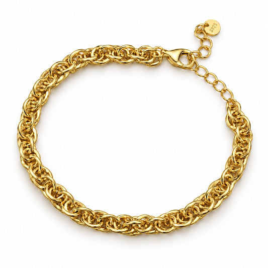Pulsera de plata bañada en oro «Duna»