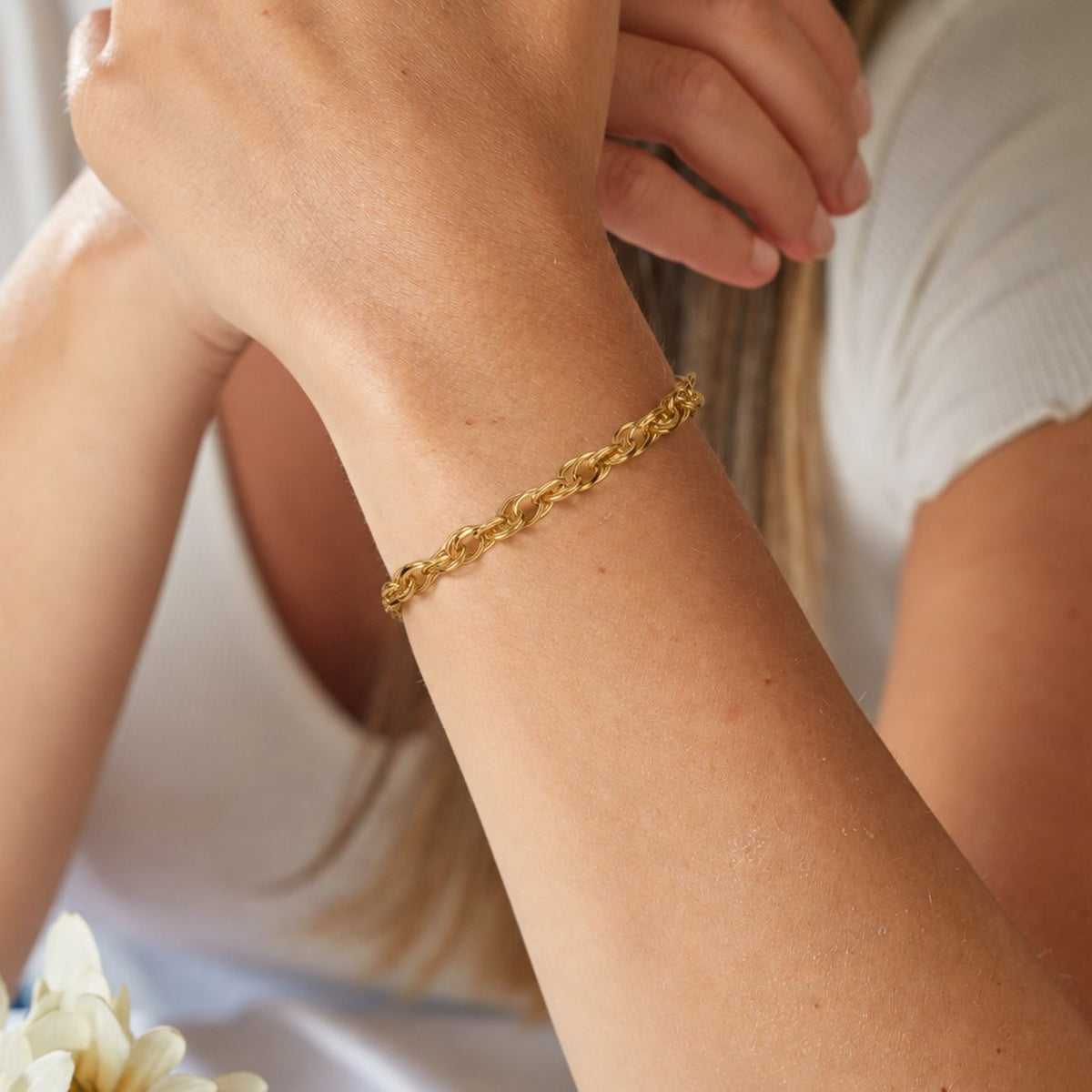 Pulsera de plata bañada en oro «Duna»