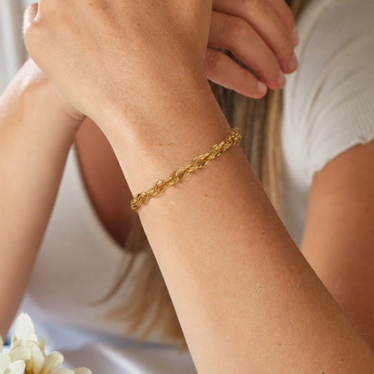 Pulsera de plata bañada en oro «Duna»