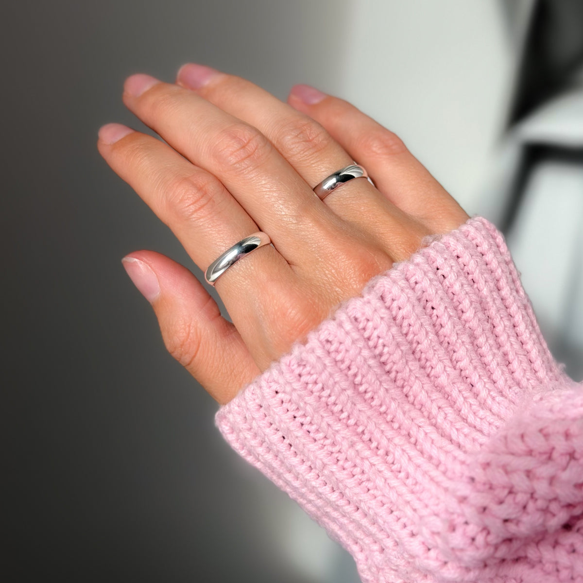 Sophia – Anillo clásico de plata de ley de 4 mm