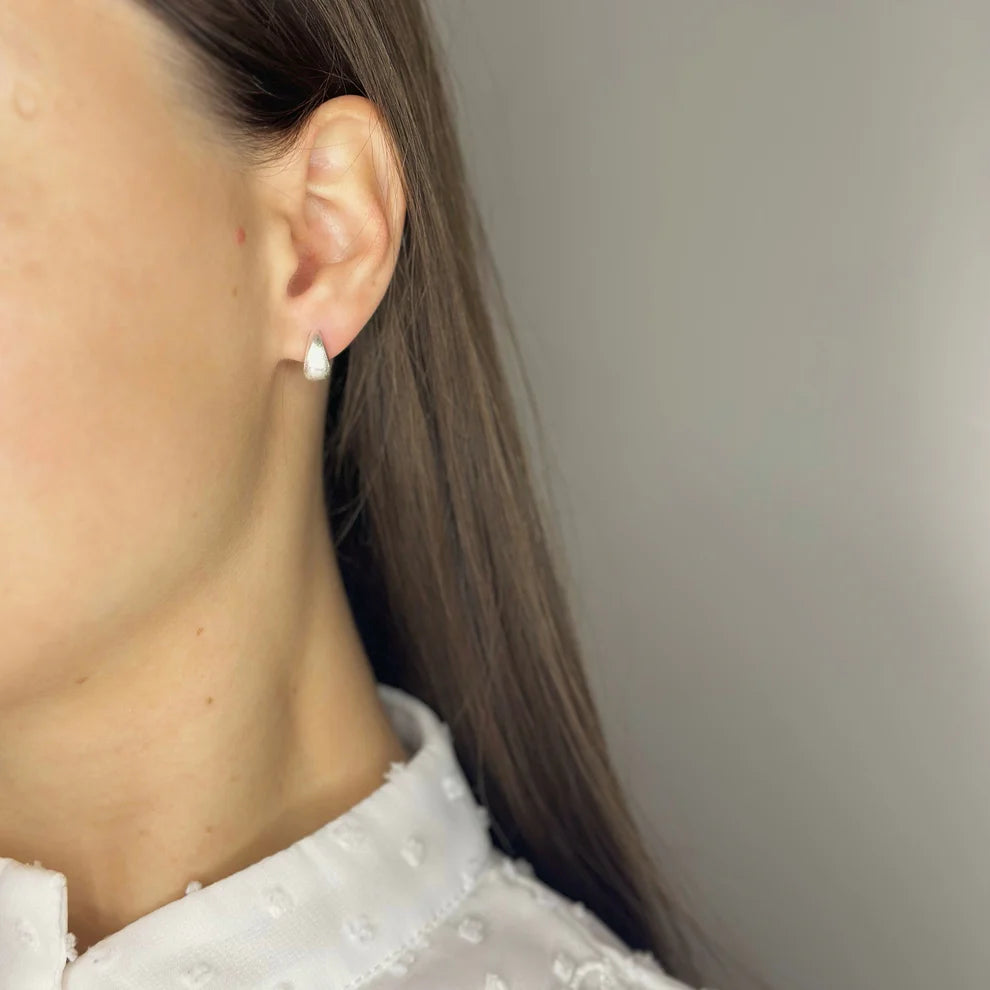 Pendientes de plata de ley mate