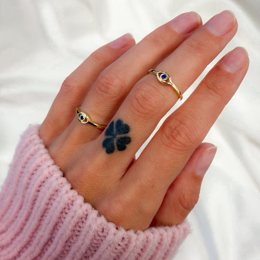 Anillo de Plata de Ley con Ojo de Circonita Cúbica