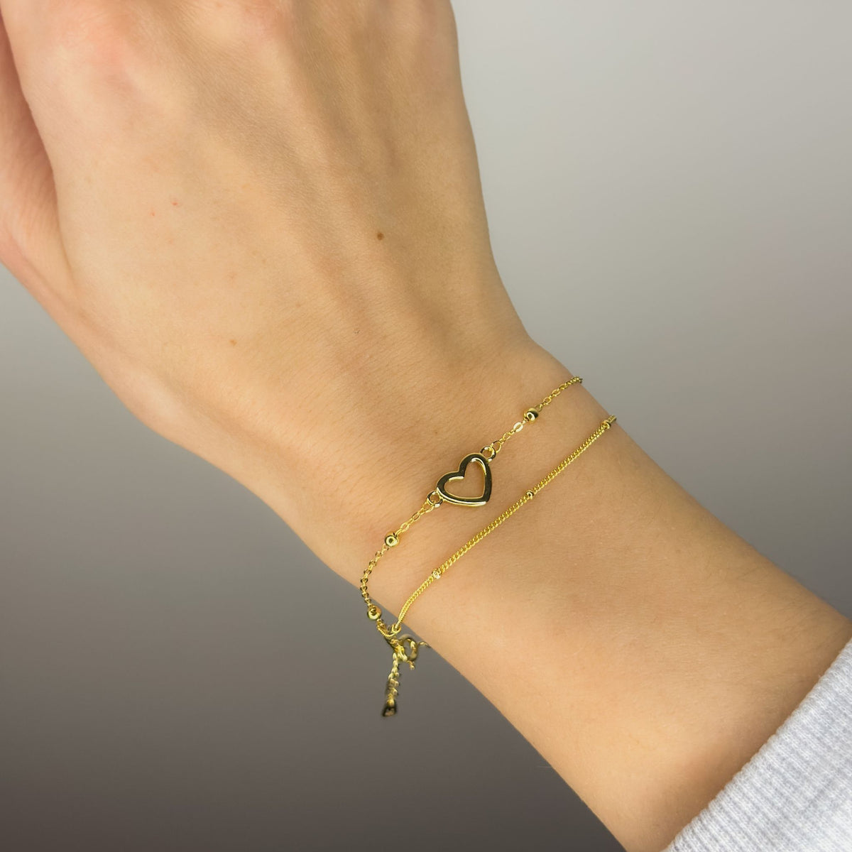 Pulsera de corazón de plata de ley