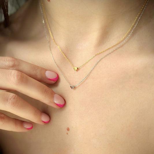 Collar de corazón de plata de ley