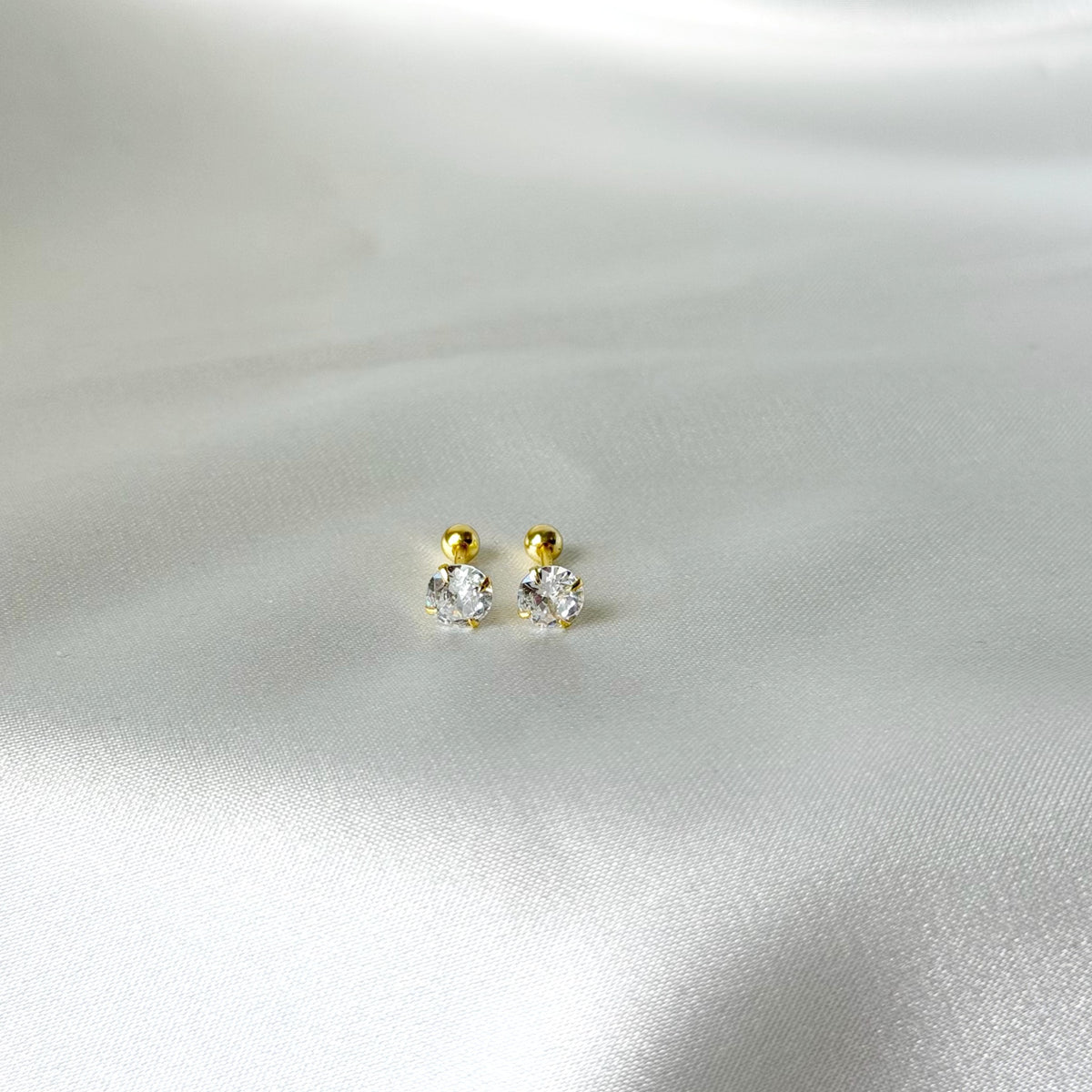 Aretes con Circonita Cúbica de Plata Fina de 3 a 7 mm