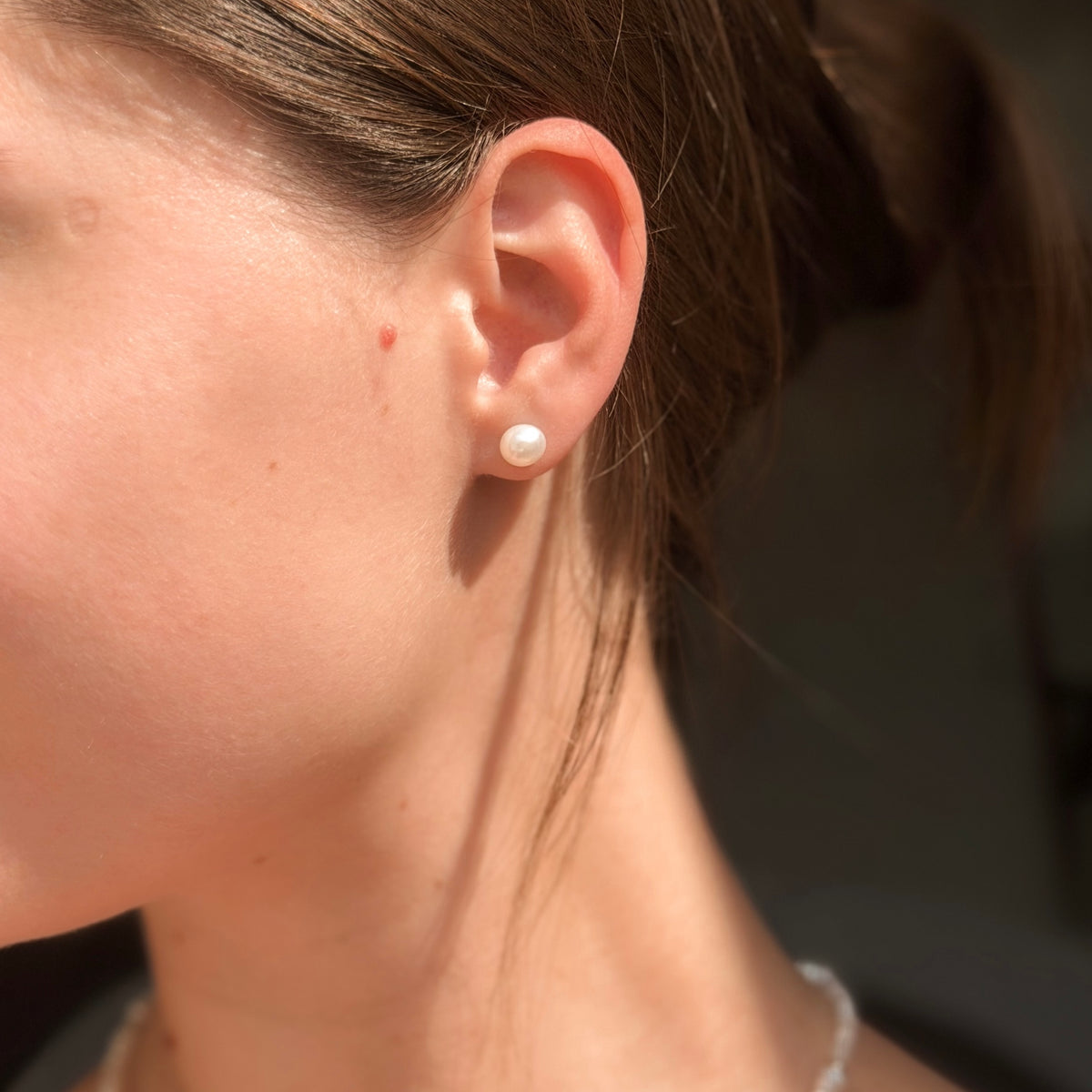 Pendientes de perlas de plata de ley