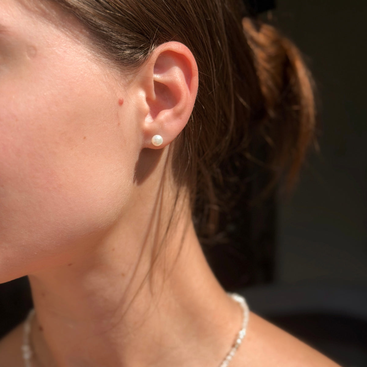 Pendientes de perlas de plata de ley