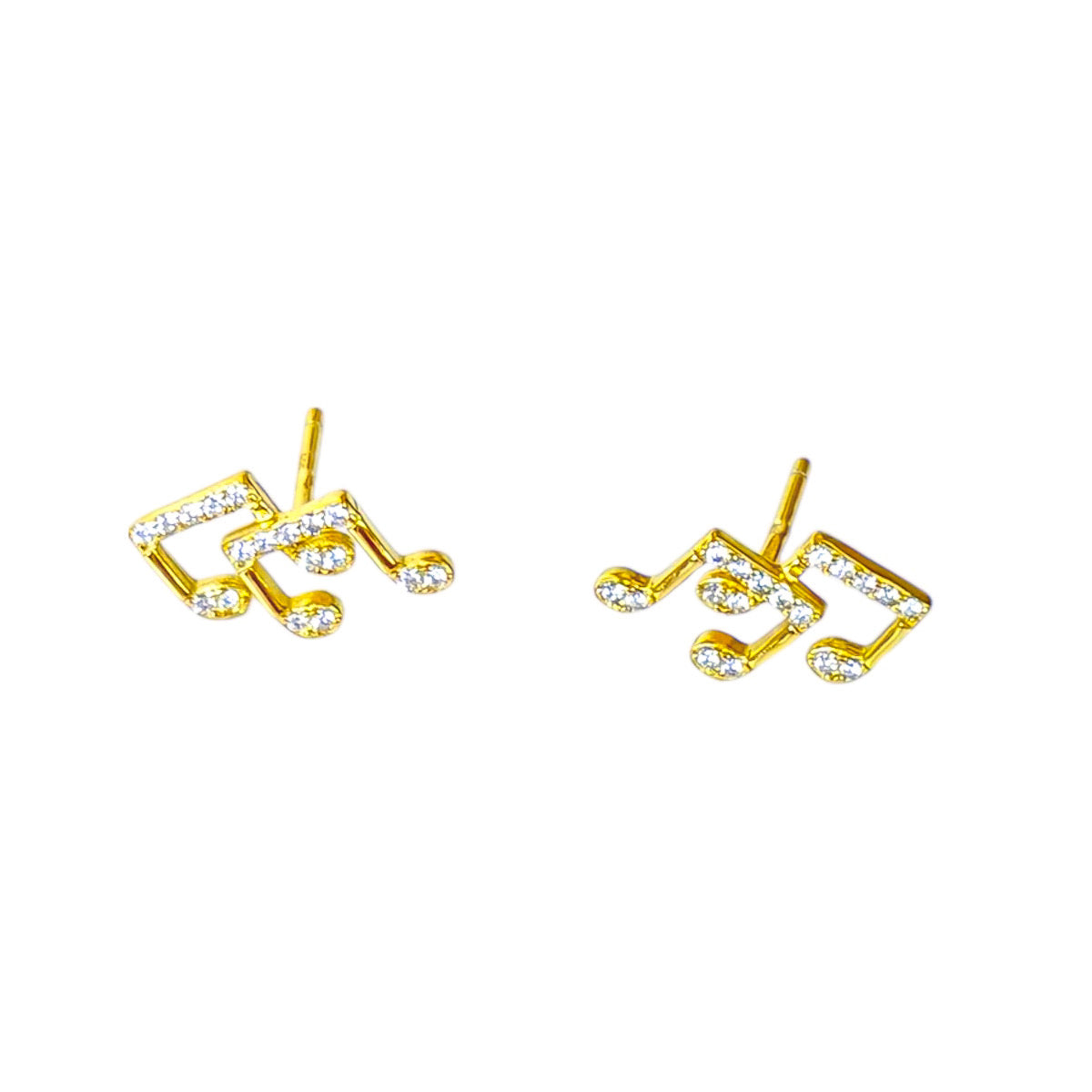 Pendientes de plata de ley con notas musicales