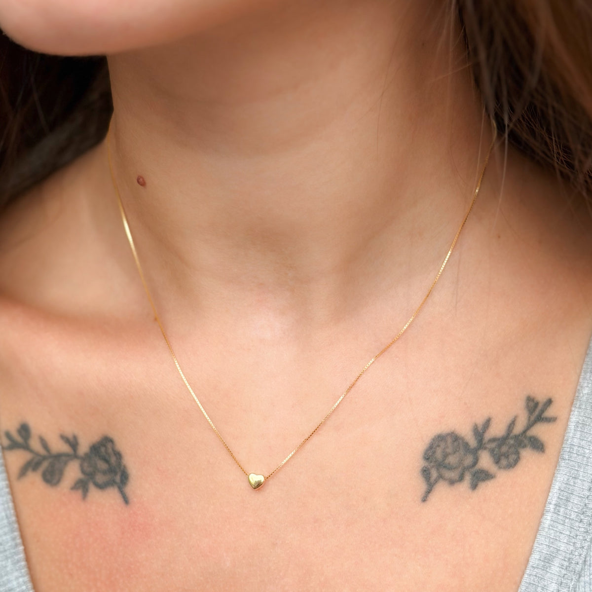 Collar de plata de ley con corazón