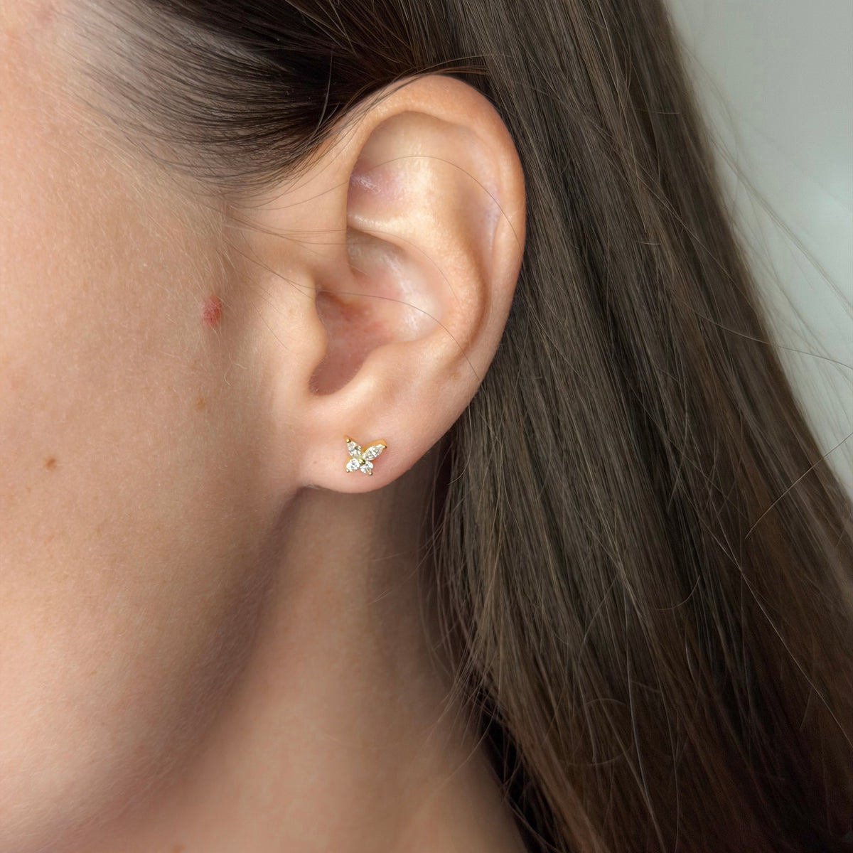 Aretes de mariposa de plata esterlina