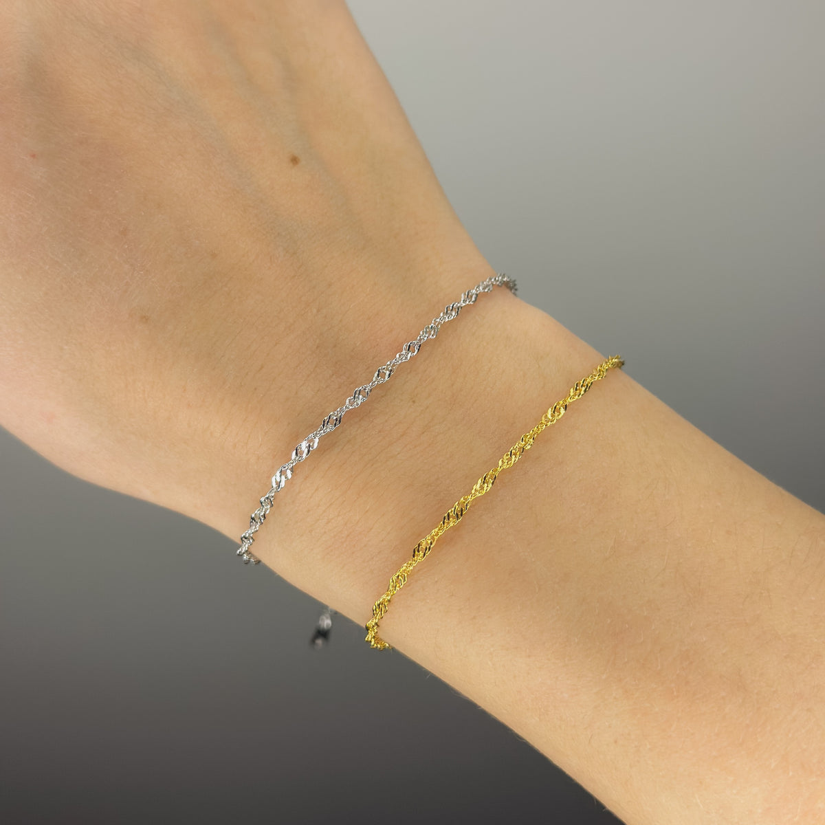 Pulsera de olas de plata de ley