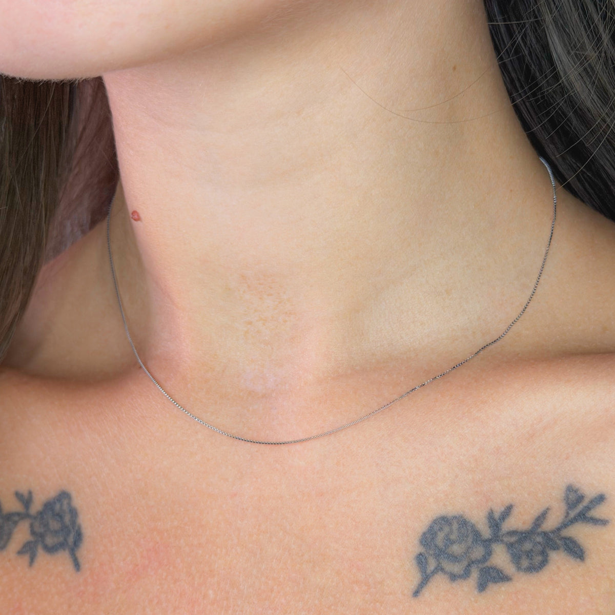 Collar de cadena "Box" de plata de ley